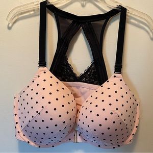 COPY - Pink with black polka dots.  Front closure.